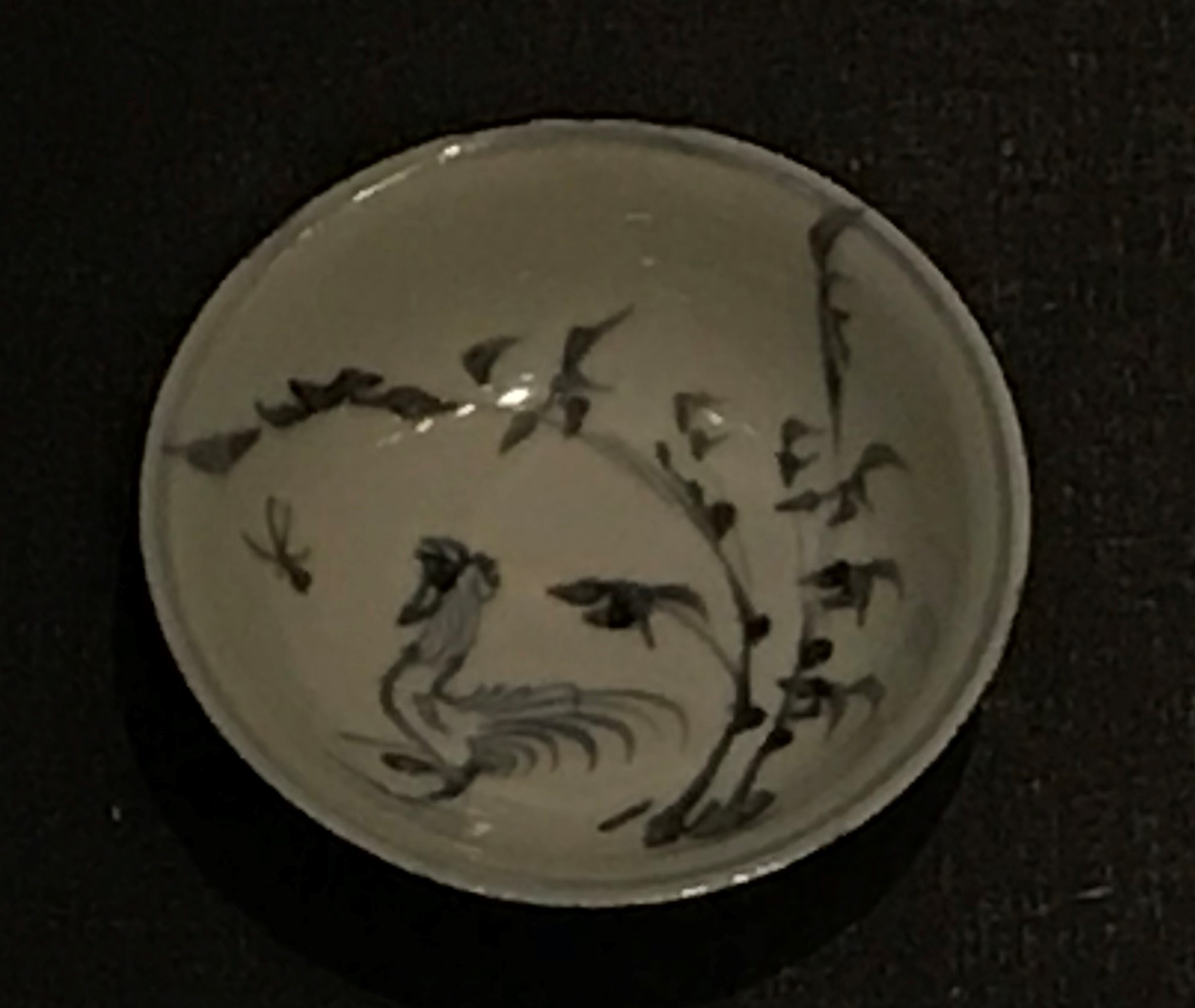 青花鶏蝶紋磁盞-明清時代-常設展F３-成都博物館