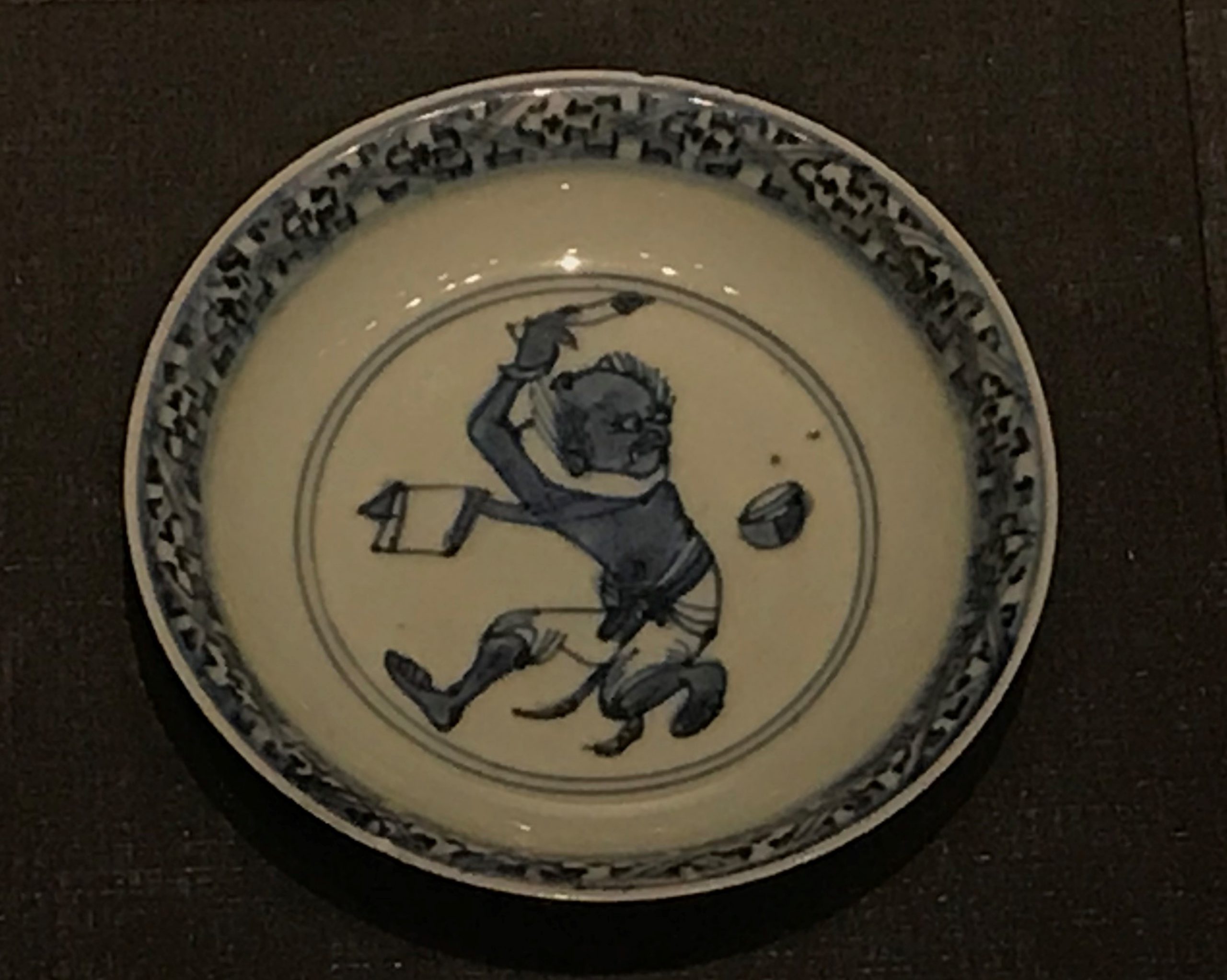 青花魁星紋磁盤-明清時代-常設展F３-成都博物館