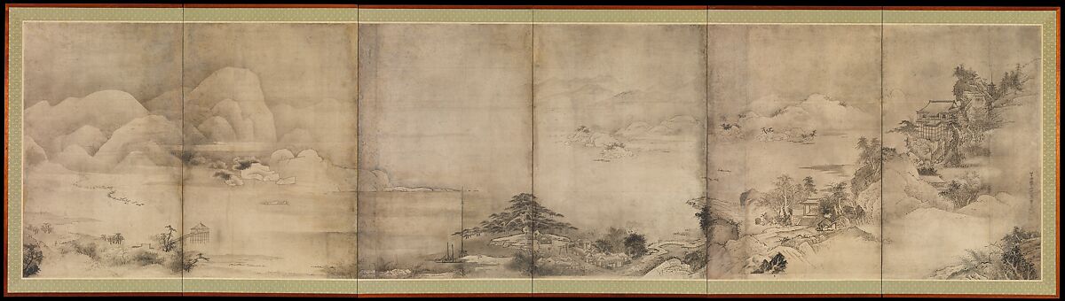 【近江八景　Eight Views of Ōmi (Ōmi hakkei)】日本‐江戸時代‐曽我蕭白