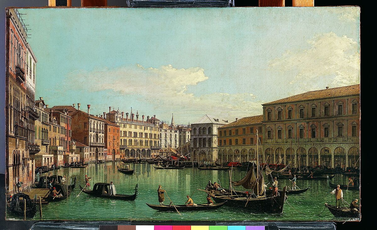 【ヴェネツィアの大運河、リアルト橋の南を見る　 The Grand Canal, Venice, Looking South toward the Rialto Bridge】イタリア‐風景画家‐カナレット（Giovanni Antonio Canal）