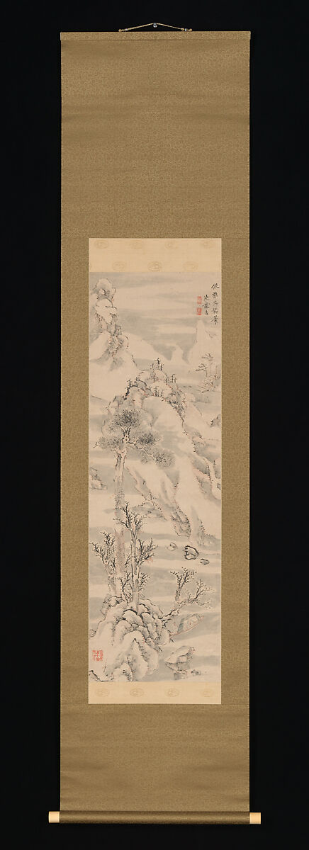 【倣郭忠恕風雪景山水図　Wintry Landscape, in the Style of Guo Zhongshu】江戸時代‐池大雅筆