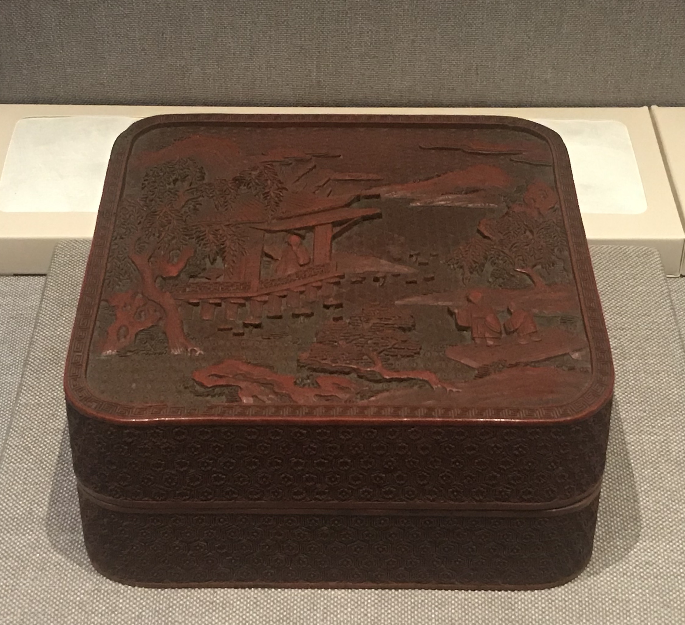 彫漆方盒-漆器-清時代-工藝美術館館-四川博物館-成都