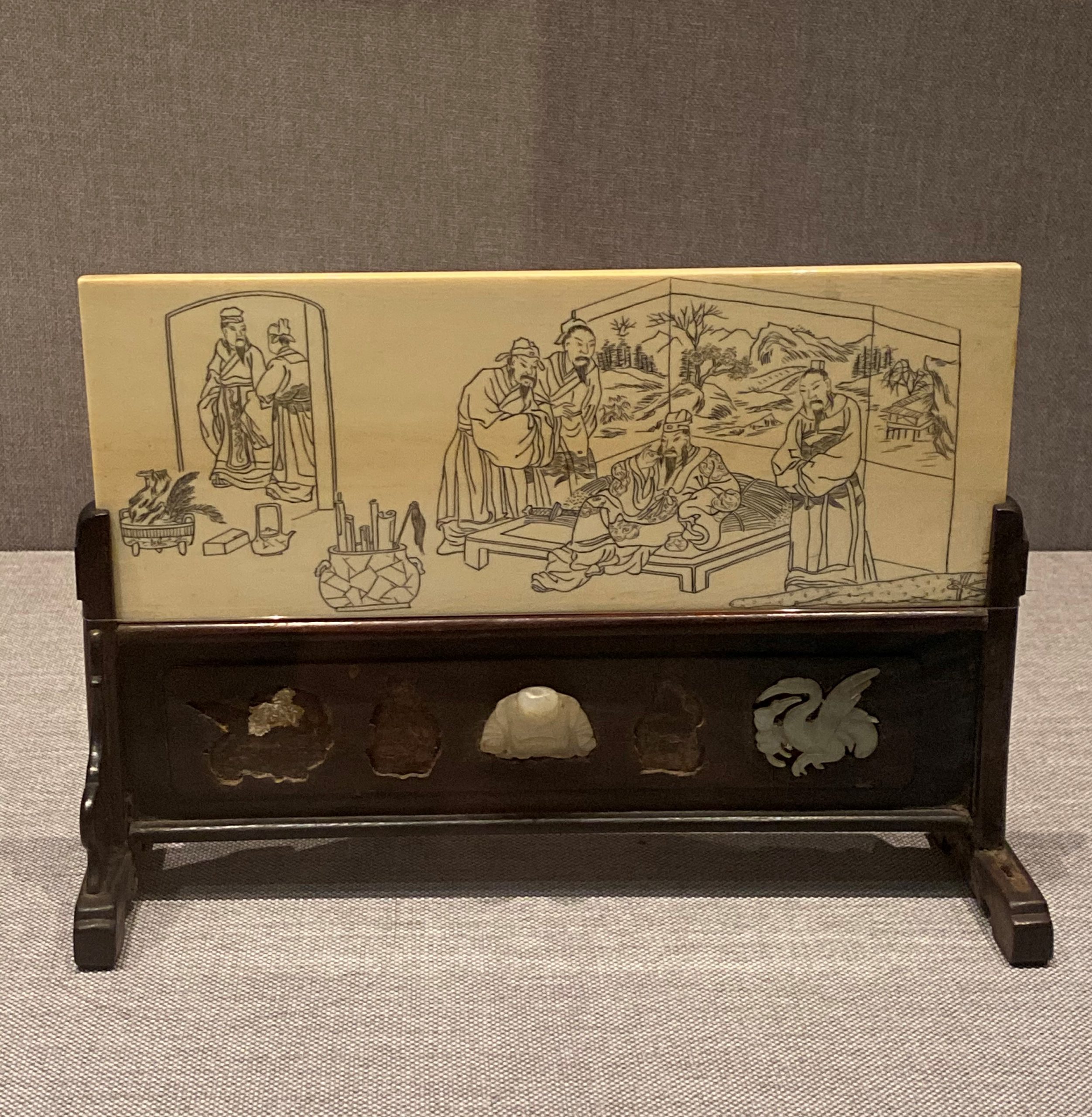 象牙彫卓屛-清代-工藝美術館-四川博物館-成都