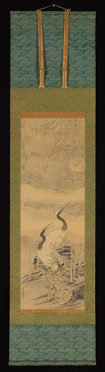 【竹林双鶴図　Pair of Cranes in Bamboo Grove】江戸時代‐田能村竹田