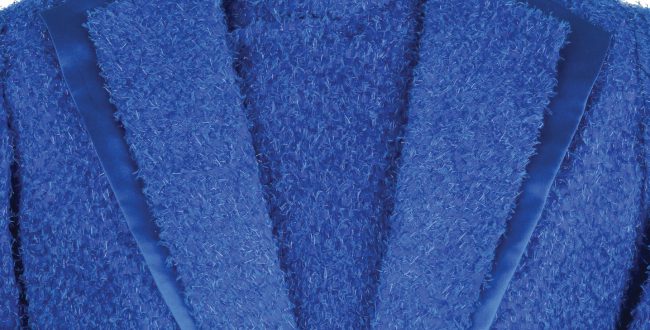 宝藍色閃絲拉絨無袖旗袍-異形領西裝-中式馬夾「海上の明月、軽い裾に風を追う-江南の貴族と海派チャイナドレス」上海大学博物館-海派文化博物館
