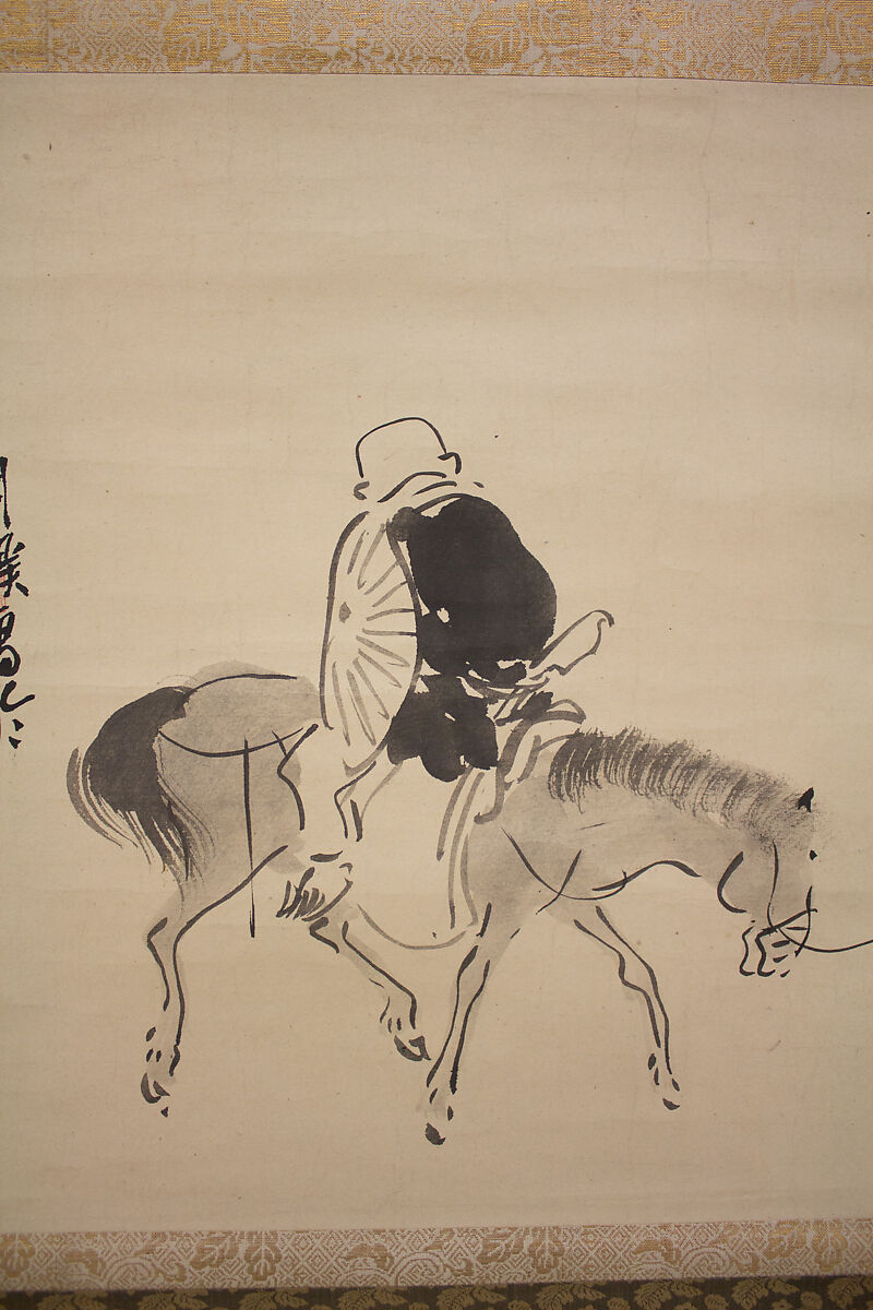 【蓮生法師図　Monk Renshō Riding His Horse Backwards】江戸時代‐松村呉春