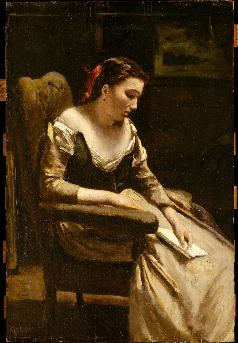 【手紙　The Letter】フランス‐現実主義‐バルビゾン派‐カミーユ・コロー（Camille Corot）