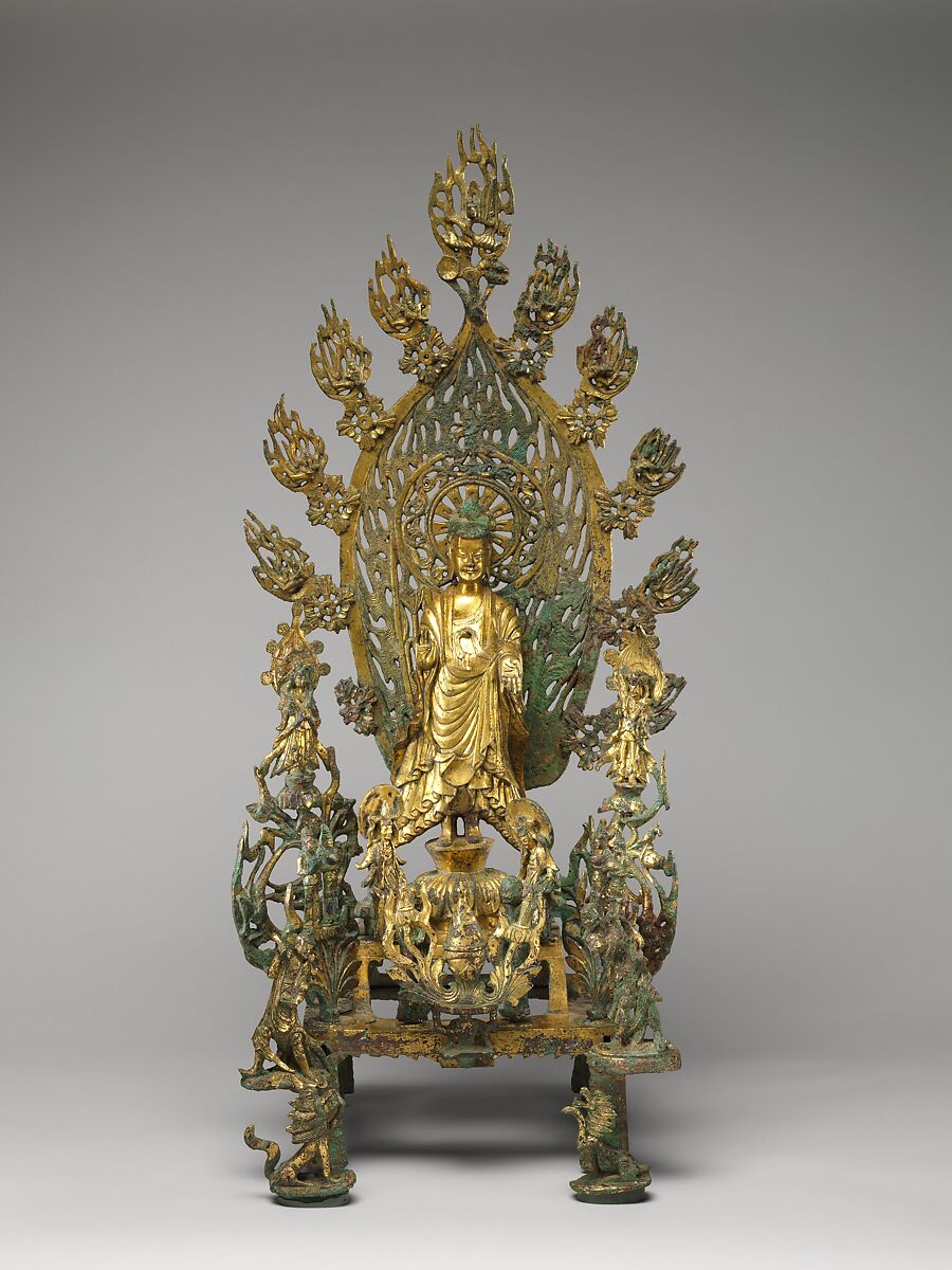 【鎏金青銅彌勒佛像　Buddha Maitreya (Mile) Altarpiece】北魏正光五年