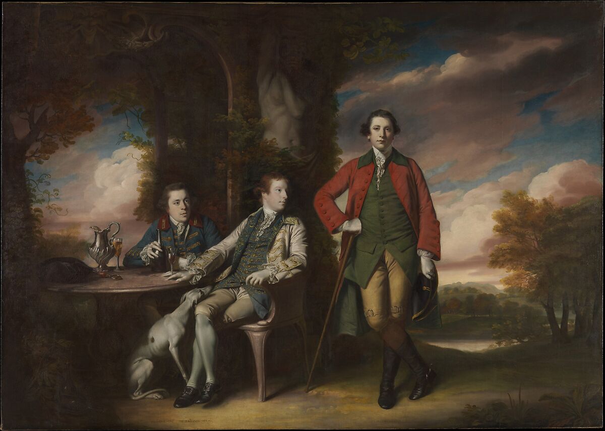 【ヘンリー・フェイン（1739年–1802年）とイニゴ・ジョーンズ、チャールズ・ブレア　The Honorable Henry Fane with Inigo Jones and Charles Blair】イギリス‐画家‐サー・ジョシュア・レイノルズ（Sir Joshua Reynolds）