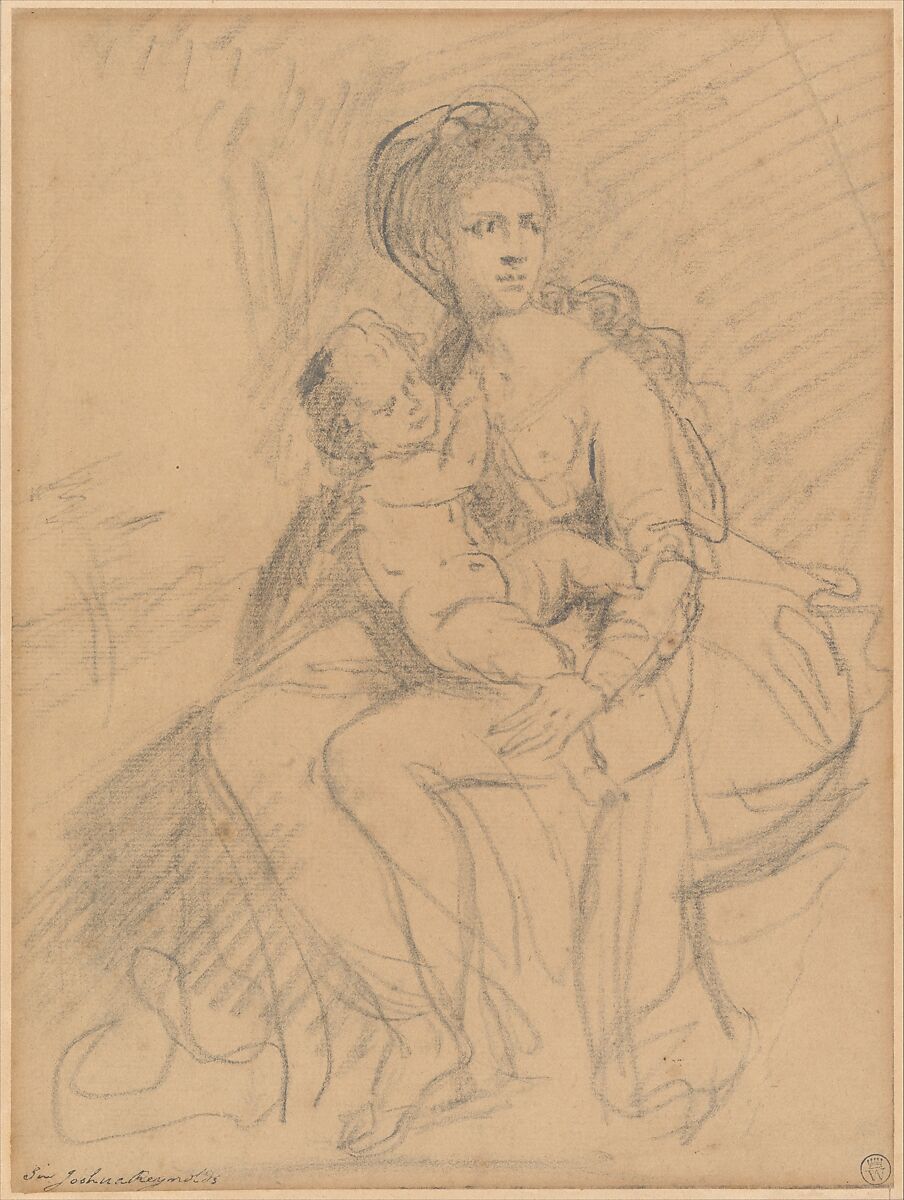 【女性と子供の研究　Study of a Woman and Child】イギリス‐画家‐サー・ジョシュア・レイノルズ（Sir Joshua Reynolds）