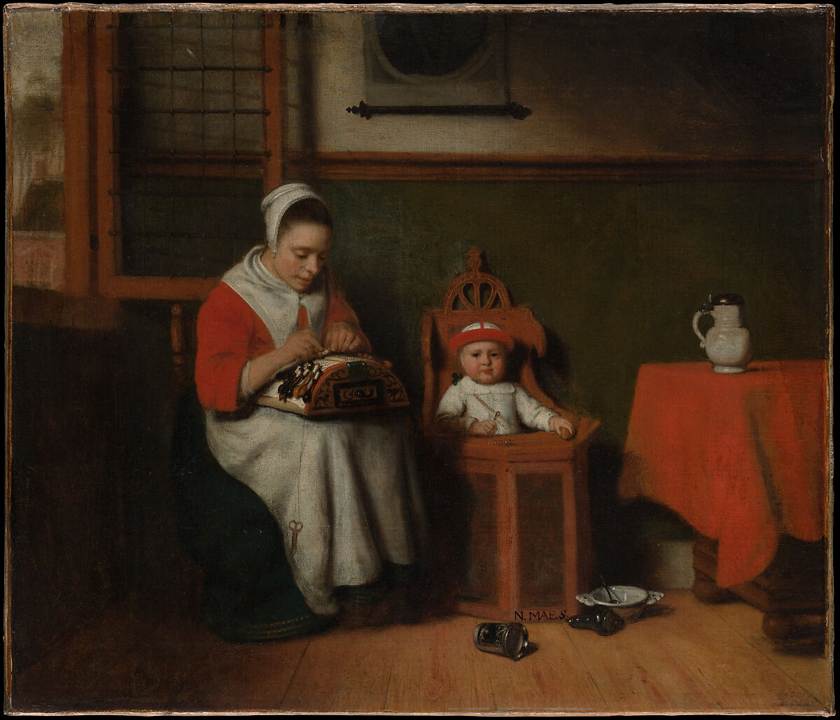【糸紡ぎ女　The Lacemaker】オランダ‐バロック期‐ニコラース・マース（Nicolaes Maes）