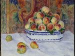 【桃とぶどうのある静物画　Still Life with Peaches and Grapes】フランス印象派画家ピエール＝オーギュスト・ルノワール（Pierre-Auguste Renoir）