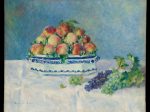 【桃とぶどうのある静物画　Still Life with Peaches and Grapes】フランス印象派画家ピエール＝オーギュスト・ルノワール（Pierre-Auguste Renoir）