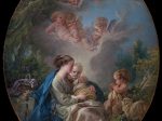 【幼児洗礼者ヨハネと天使たちとともにいる聖母子　Virgin and Child with the Young Saint John the Baptist and Angels】フランス‐ロココ時代‐フランソワ・ブーシェ（François Boucher）