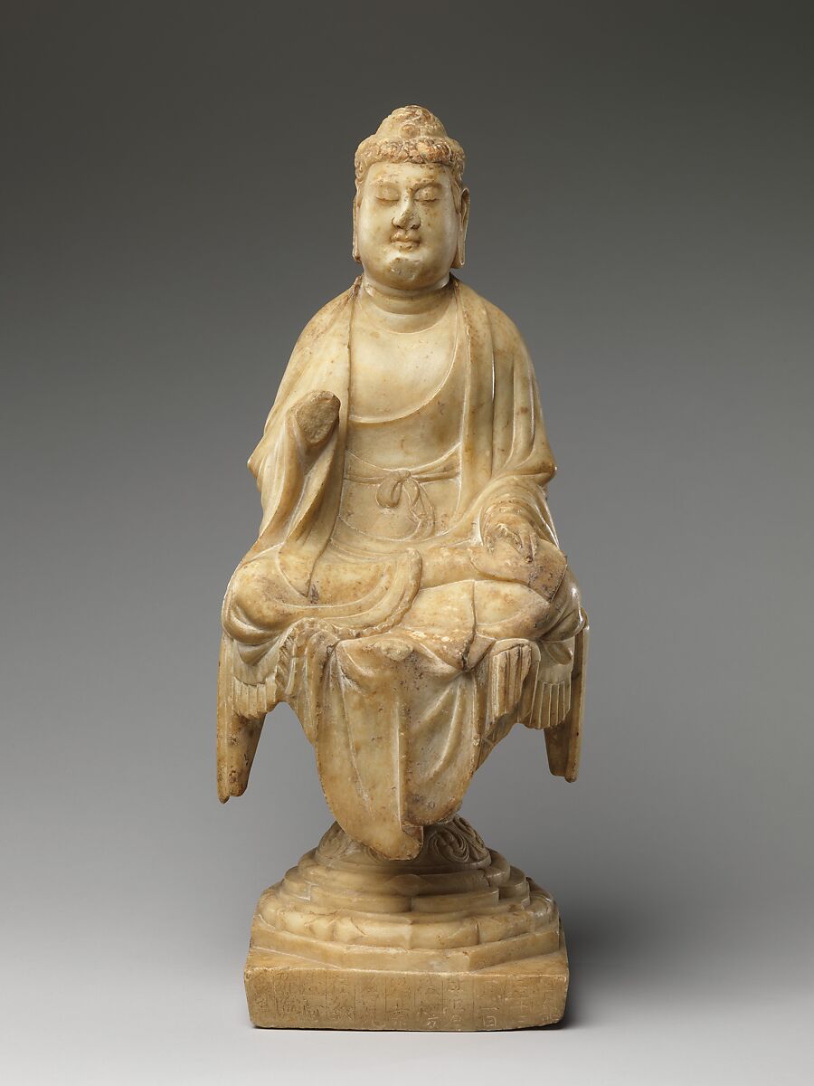【石雕阿彌陀佛像　Buddha】中国‐唐時代‐大理石
