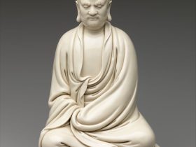 【德化窯白瓷達摩坐像　Bodhidharma in meditation】中国‐明時代晚期