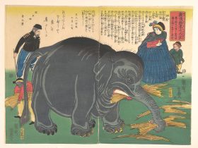 【新渡舶来之大象　Newly Imported Great Elephant (Shinto hakurai no daizō)】日本‐江戸時代‐一龍斎芳豊（Ichiryūsai Yoshitoyo）