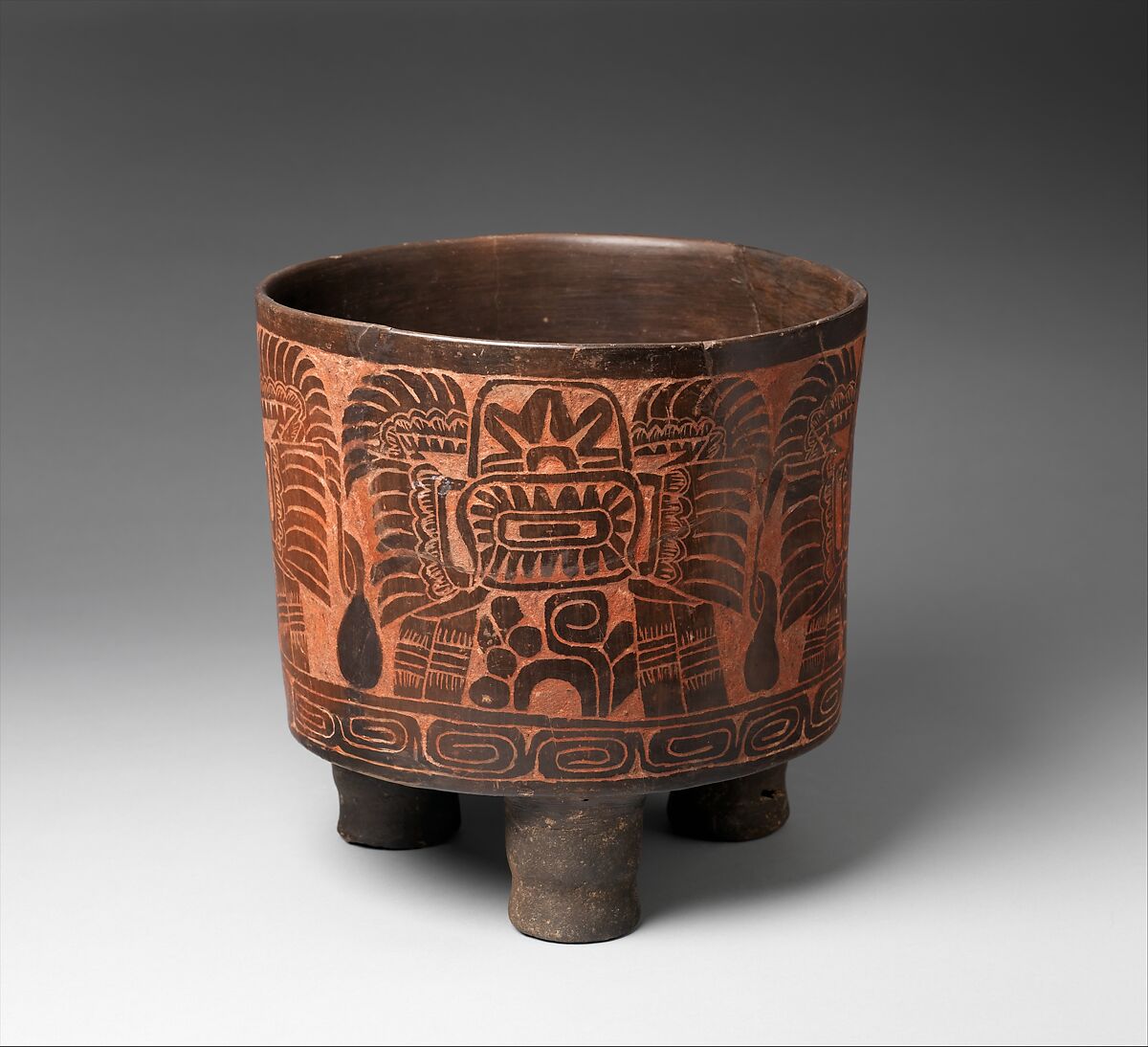 【三脚円筒容器　Tripod Vessel】メキシコ‐テオティワカン文明