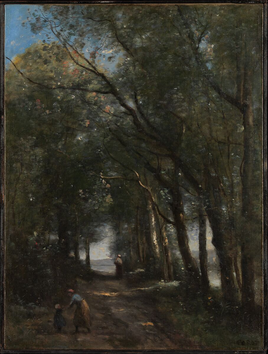 【木立ちの小道　A Lane through the Trees】フランス‐現実主義‐バルビゾン派‐カミーユ・コロー（Camille Corot）