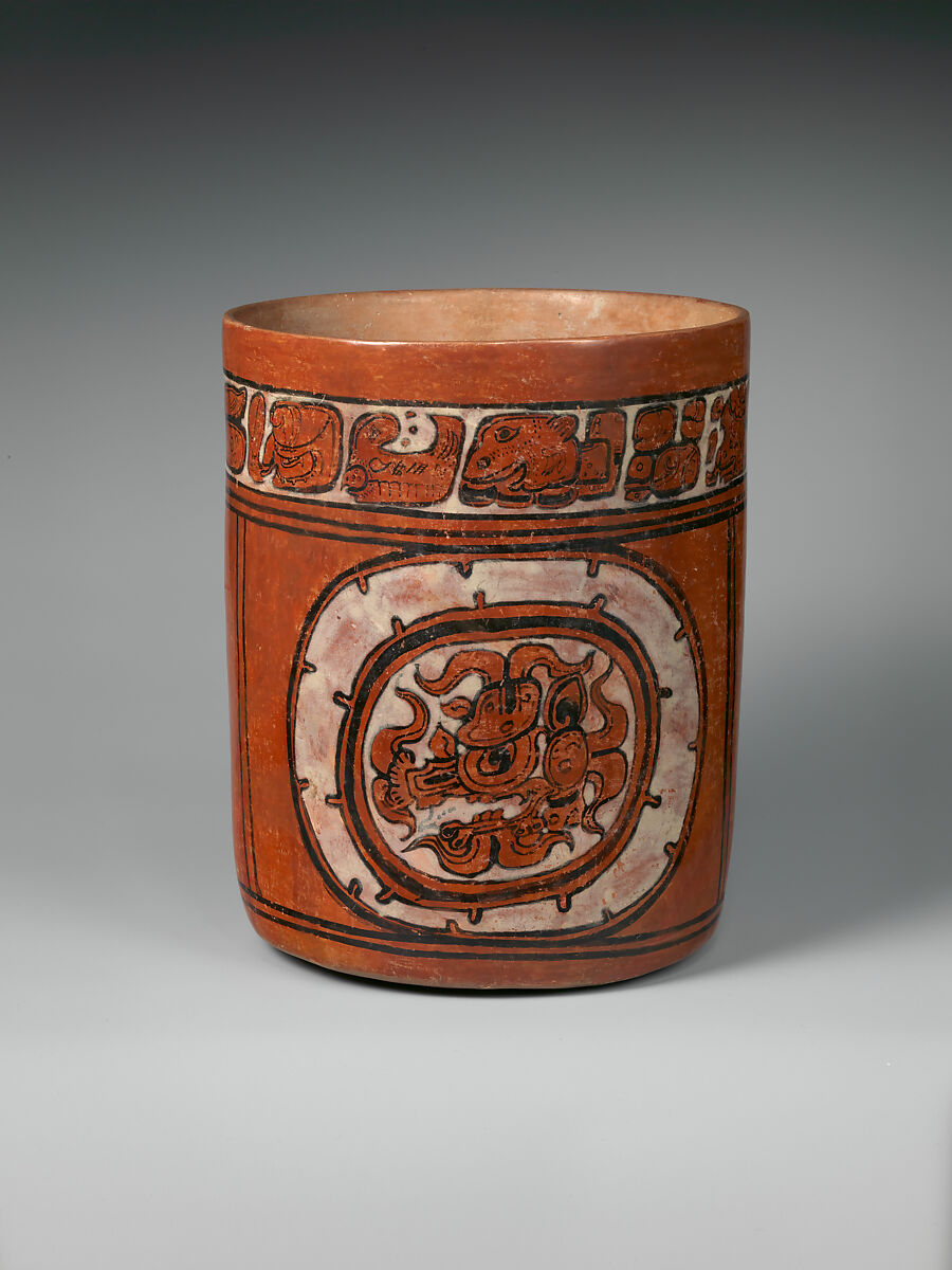 【円筒形陶器　Cylindrical Vessel】メキシコ‐マヤ文明