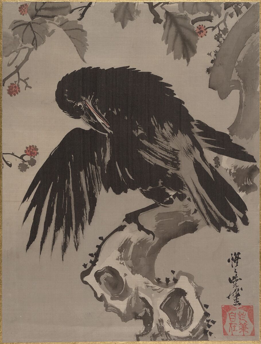 【木に鴉図　Crow on a Branch】日本‐明治時代‐河鍋暁斎