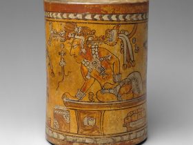 【王座刻紋容器　 Vessel, Throne Scene】メキシコ‐メソアメリカ‐マヤ文明