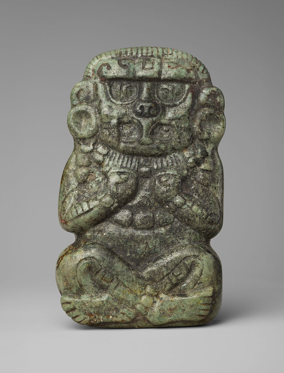 【玉神像　Deity figure】メキシコ‐メソアメリカ‐マヤ文化
