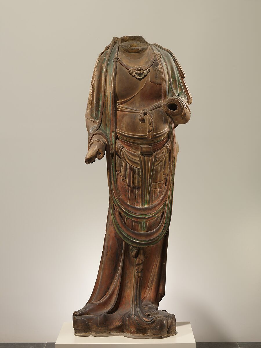 【彩繪石雕菩薩像（大理石）　 Bodhisattva】中国‐金朝時代