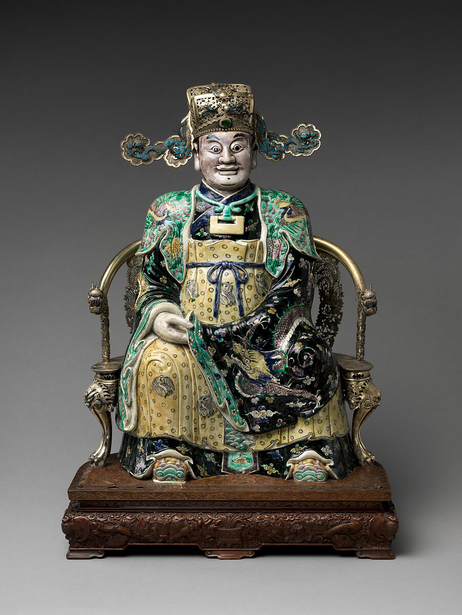 【軍事姿富の神　Figure, possibly the God of Wealth in His Military Aspect】中国‐清時代