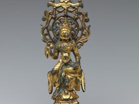 【青銅鎏金觀音菩薩像　Bodhisattva Avalokiteshvara (Guanyin)】中国‐五代時代