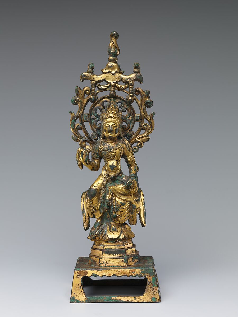 【青銅鎏金觀音菩薩像　Bodhisattva Avalokiteshvara (Guanyin)】中国‐五代時代