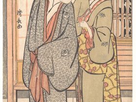 【市川八百三と女性　Ichikawa Yaozo III with a Lady】日本‐江戸時代‐鳥居清長