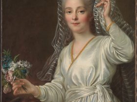 【ヴェスタの聖女として若い女性肖像　Portrait of a Young Woman as a Vestal Virgin】フランス‐ロココ美術‐フランソワ・ウベール・ドゥルア（François Hubert Drouais）