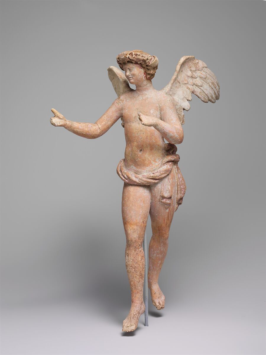 【飛ぶエロスのテラコッタ像　Terracotta statuette of Eros flying】ギリシャ‐ヘレニズム時代