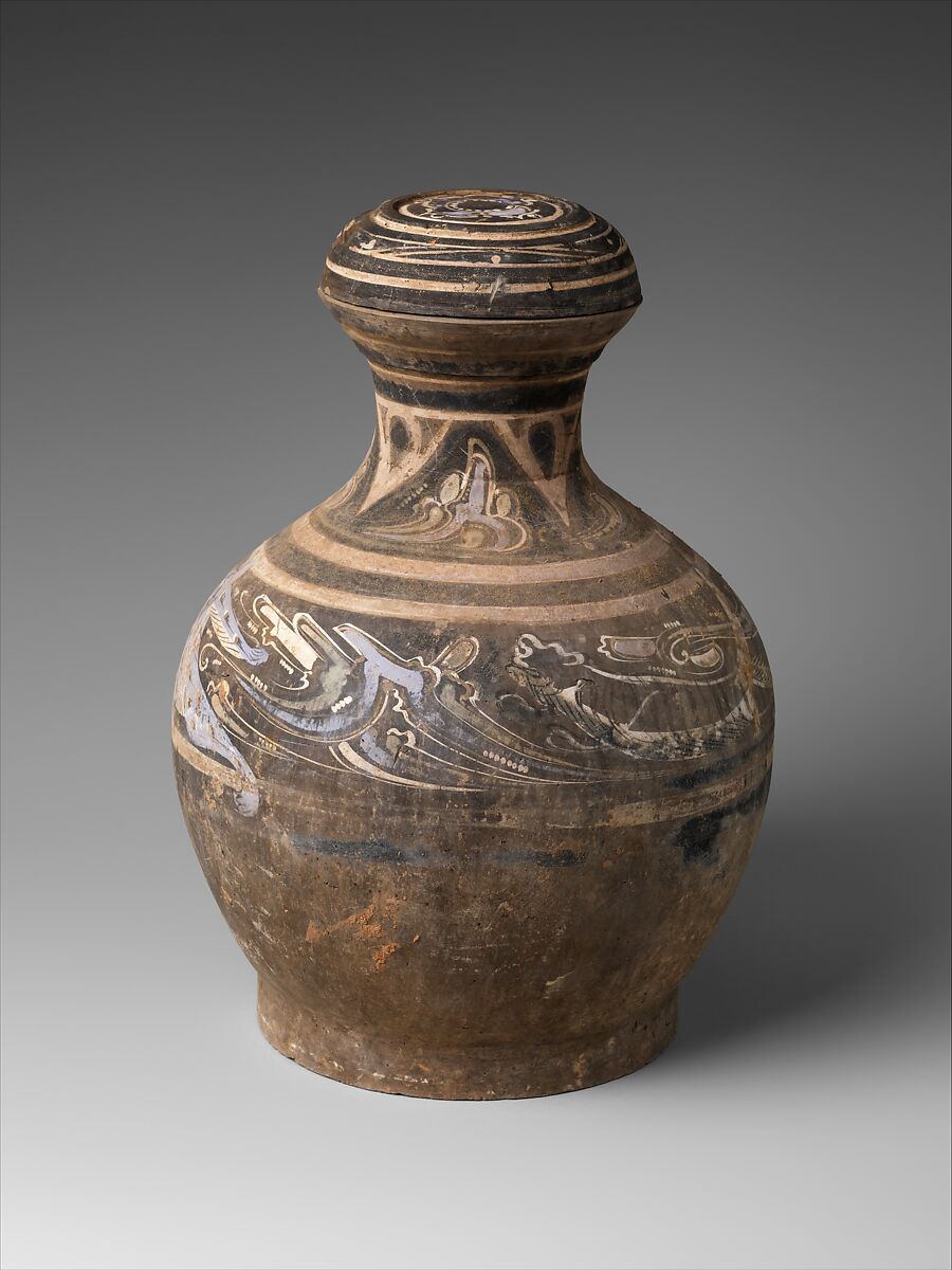 【蓋付き壺　Covered Jar (Hu)】中国‐前漢時代