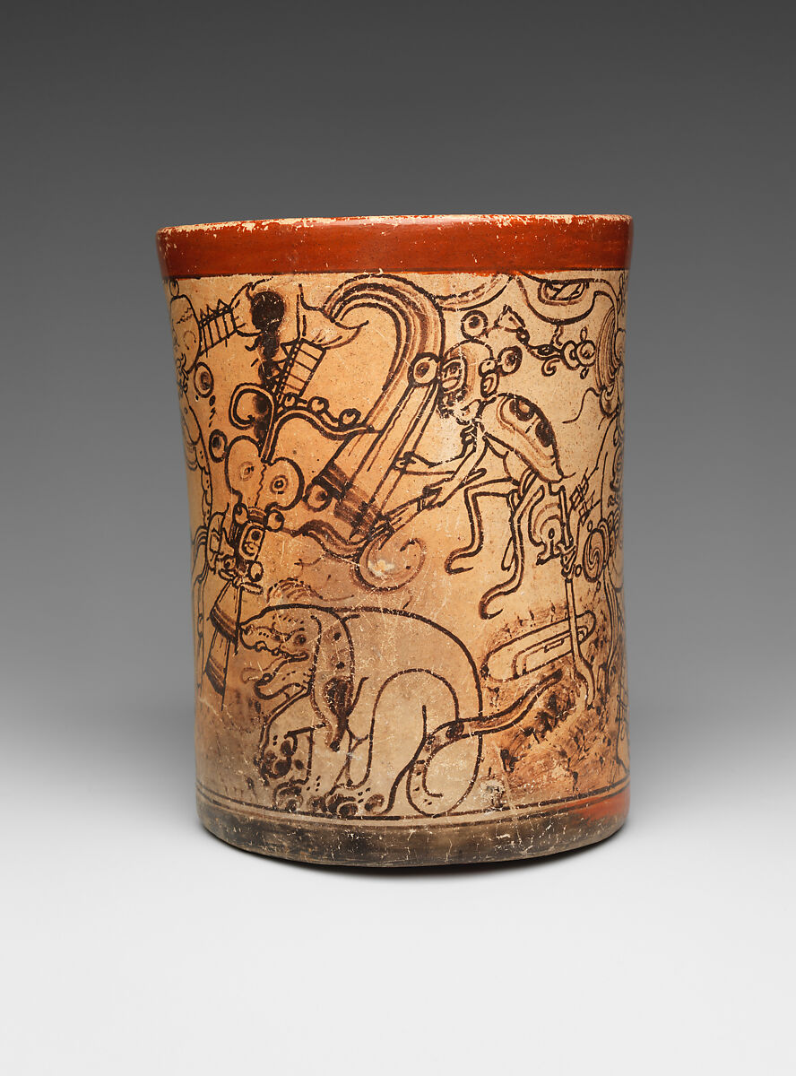 【神話の場面を描いた容器　Vessel with mythological scene】メキシコ‐メソアメリカ‐マヤ文化