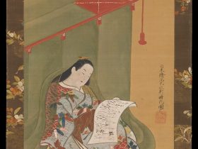 【蚊帳美人図　Woman Reading under a Mosquito Net】日本‐江戸時代‐不非軒時風‐宮川長春