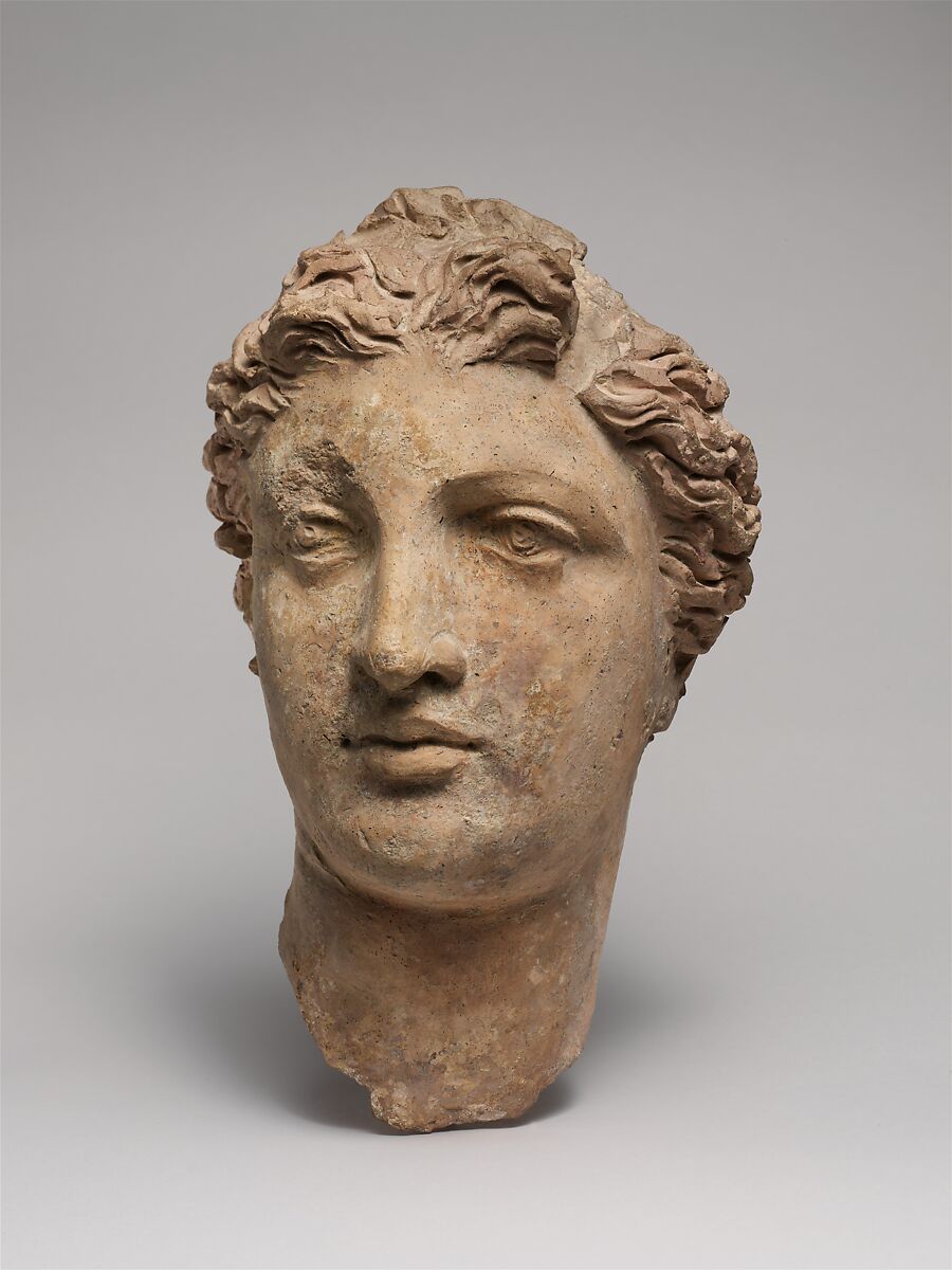 テラコッタ女性頭部 Terracotta head of a woman】ギリシャ‐南イタリア 