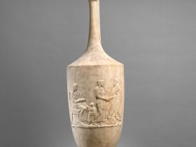 【大理石葬送用レキュトス　Marble funerary lekythos】ギリシャ‐アッティカ地方‐クラシカル期