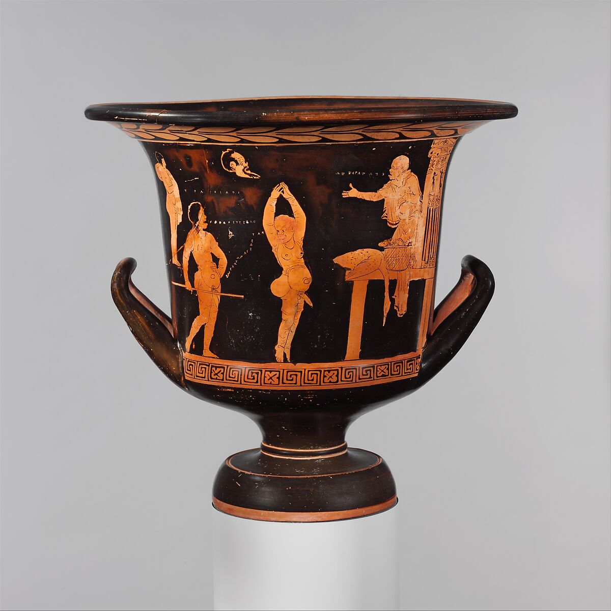 【テラコッタ製のカリクスクレーター　Terracotta calyx-krater (mixing bowl)】古代ギリシャ‐遅期古典期