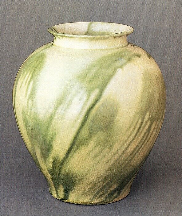【白釉陶緑彩罐　Jar】中国‐唐代