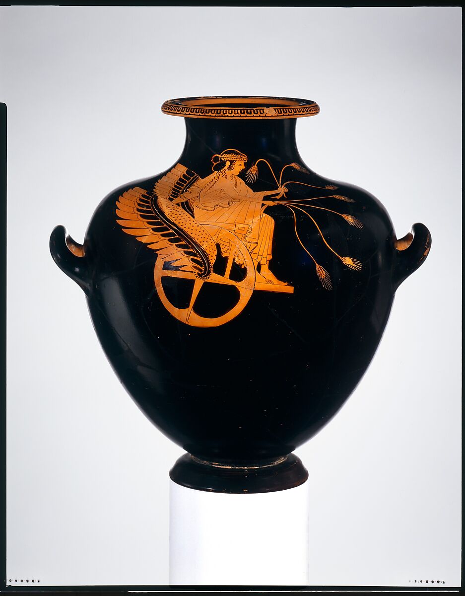 【テラコッタ製水甕（水瓶）　Terracotta hydria (water jar)】古代ギリシャ‐古典期‐赤絵技法