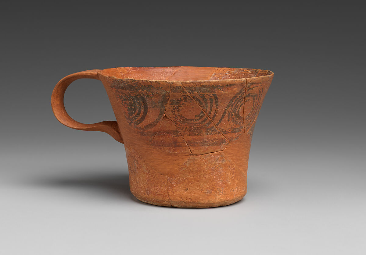 【テラコッタ製片手持ちカップ　Terracotta one-handled cup】古代ギリシャ‐ミノア文化後期