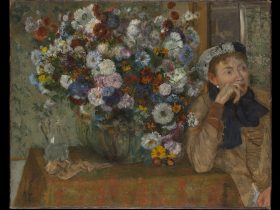 【花瓶の横に座る女性（ポール・ヴァルパンソン夫人？）　A Woman Seated beside a Vase of Flowers (Madame Paul Valpinçon?)】フランス‐エドガー・ドガ（Edgar Degas）‐印象派