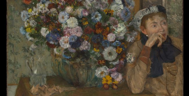 【花瓶のそばに座る女性(ポール・ヴァルパンソン夫人?)A Woman Seated beside a Vase of Flowers (Madame Paul Valpinçon?)】エドガー・ドガーメトロポリタン美術館所蔵