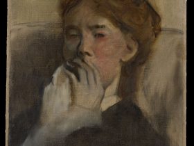 【口を手で覆った若い女性　Young Woman with Her Hand over Her Mouth】フランス‐エドガー・ドガ（Edgar Degas）‐印象派