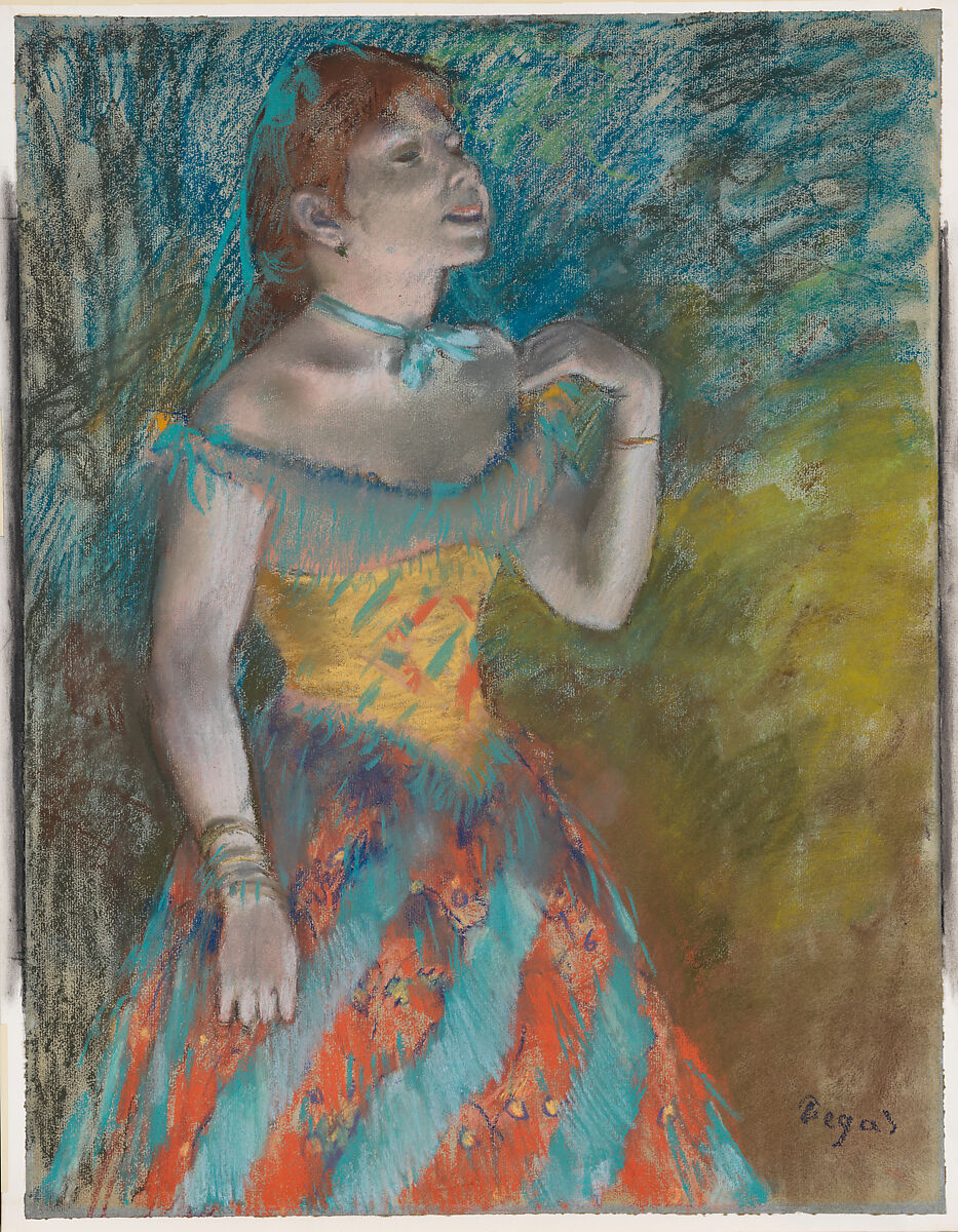 【緑の歌手　The Singer in Green】フランス‐エドガー・ドガ（Edgar Degas）‐印象派