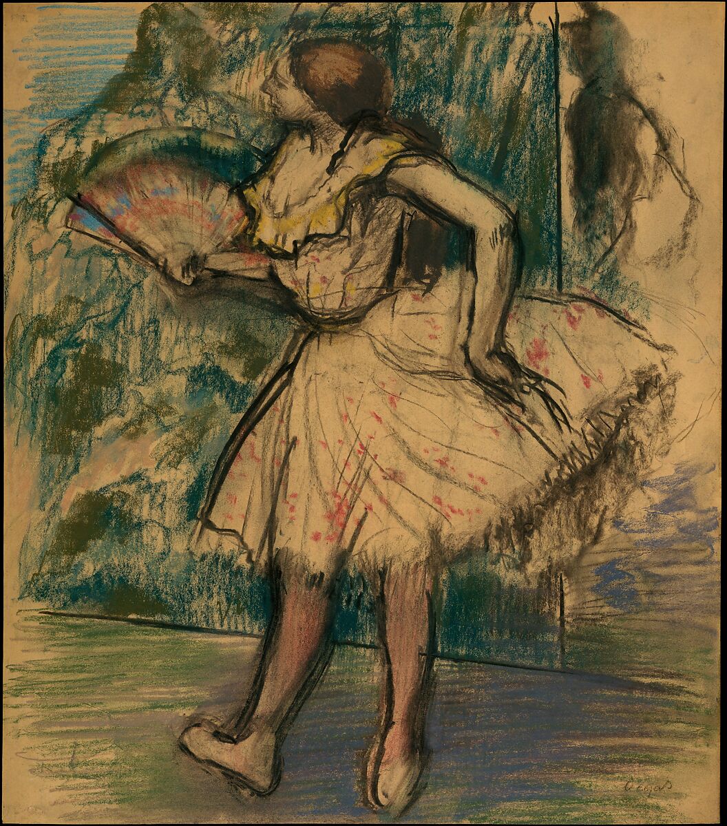 【扇子を持つ踊り手　Dancer with a Fan】フランス‐エドガー・ドガ（Edgar Degas）‐印象派
