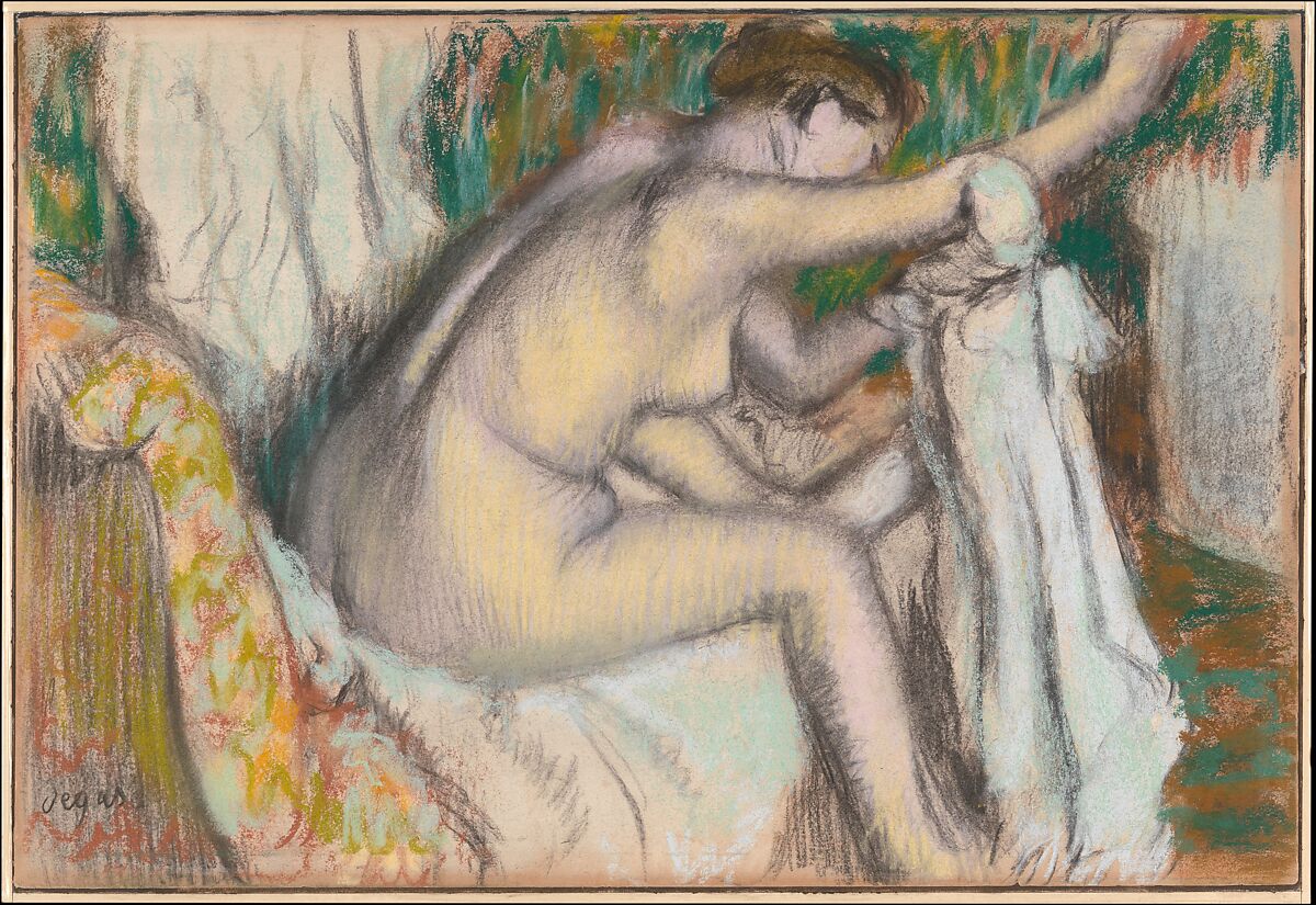 【腕を拭く女性　Woman Drying Her Arm】フランス‐エドガー・ドガ（Edgar Degas）‐印象派