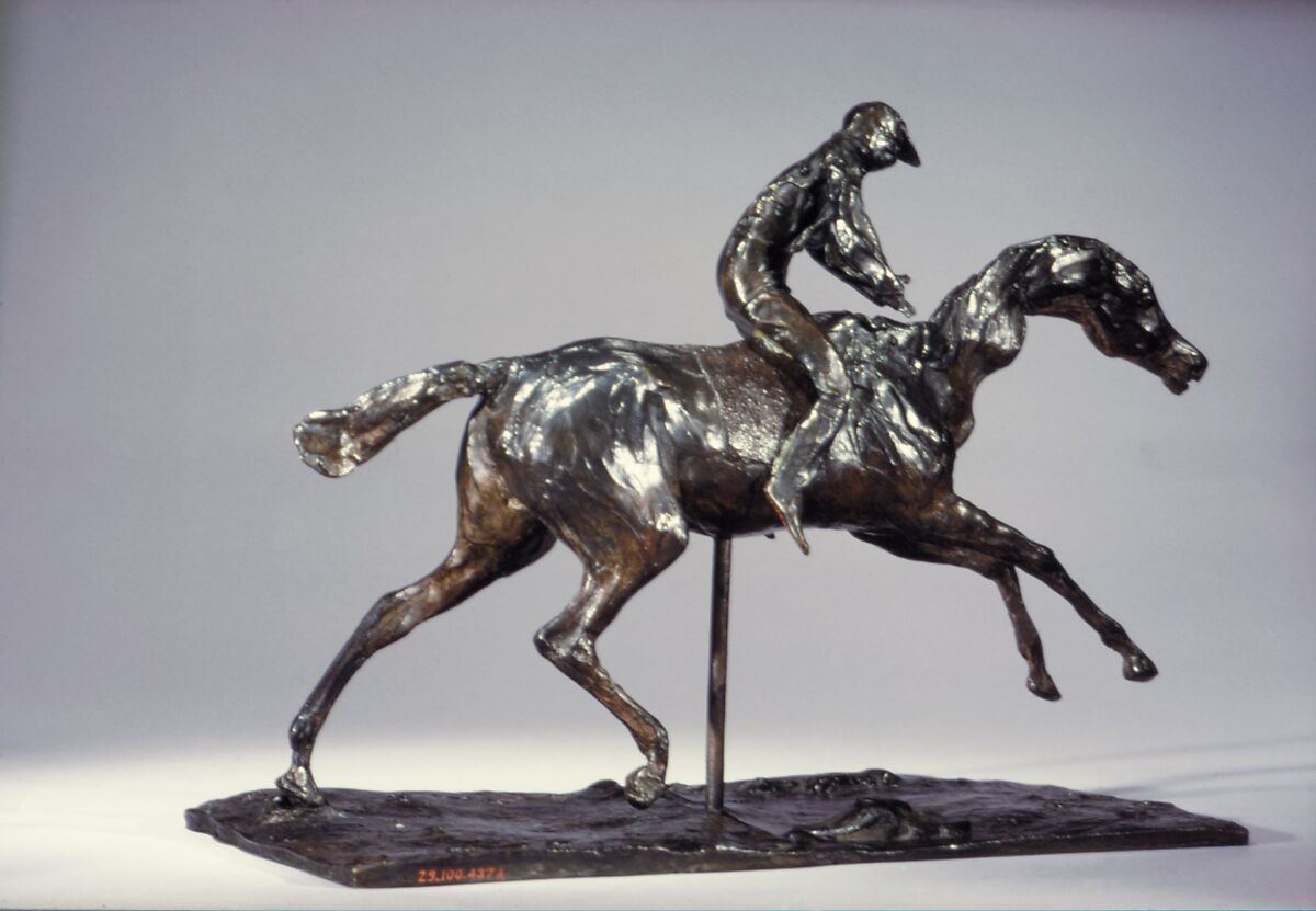 【馬と騎手；後ろ左足のみが地面に触れる右足でギャロップする馬　Horse with Jockey; Horse Galloping on the Right Foot, the Back Left Foot Only Touching the Ground】フランス‐エドガー・ドガ（Edgar Degas）‐印象派